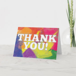 Watercolor Thank You Card (Rainbow-Coloured)
