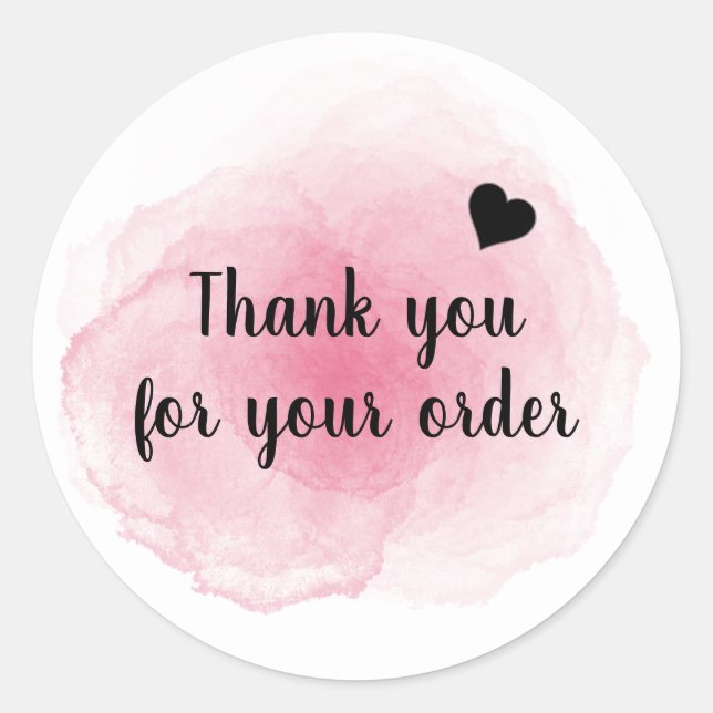 Watercolor Thank You For Your Order Sticker (Front)