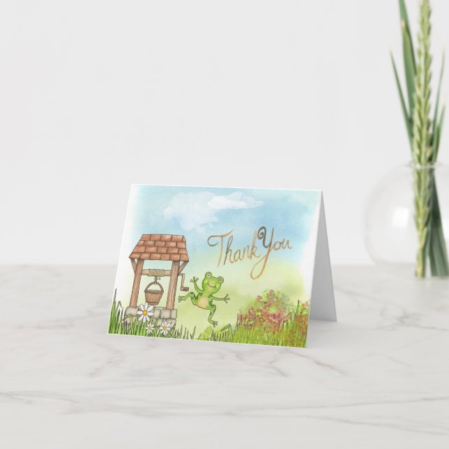 Watercolor Thank You Notecard with Wishing Well (Front)
