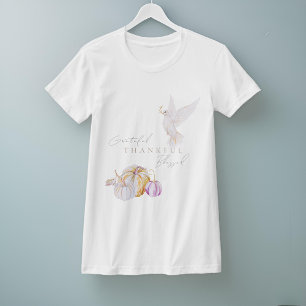 Watercolor Thankful Grateful Blessed Thanksgiving T-Shirt