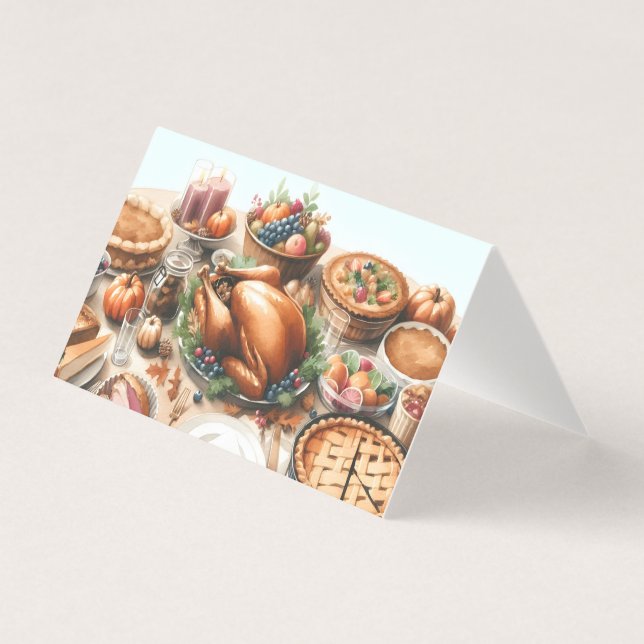 Watercolor Thanksgiving Illustration (Front)