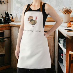 Watercolor Thanksgiving Turkey Apron