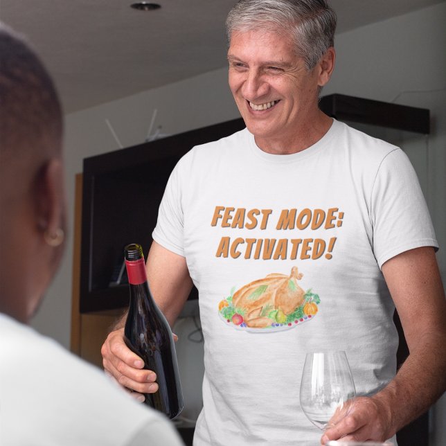 Watercolor Thanksgiving Turkey Feast Mode T-Shirt (Creator Uploaded)