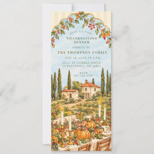 Watercolor Thanksgiving Tuscan Harvest Invitation