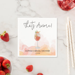 Watercolor That's Amore Spritz Bridal Shower Napkin