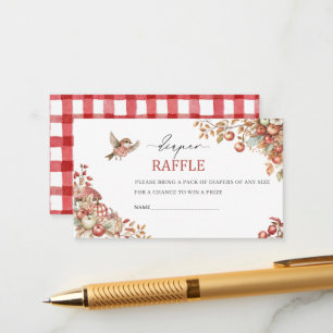 Watercolor the Apple of our eye baby shower diap Enclosure Card