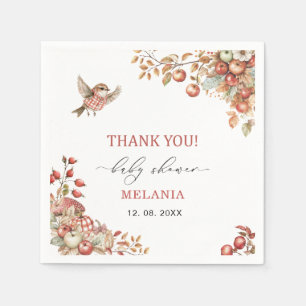 Watercolor the apple of our eye baby shower  Napkin