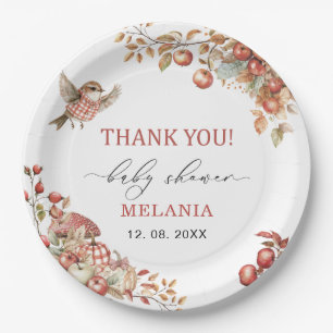 Watercolor the apple of our eye baby shower  Paper Plate
