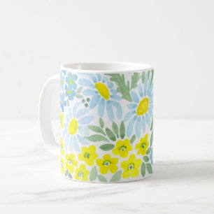 Watercolor . The flowers of the field . Chamomile Coffee Mug