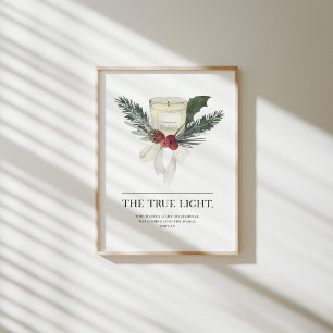 Watercolor the true light Christmas poster