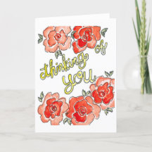 Watercolor Thinking of You Card
