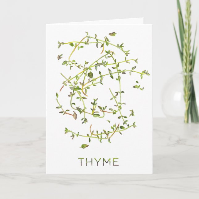 Watercolor "Thyme" All-Occasion Greeting Card (Front)