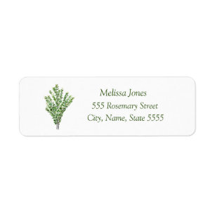 Watercolor Thyme Herb Greenery Plant Rustic Label
