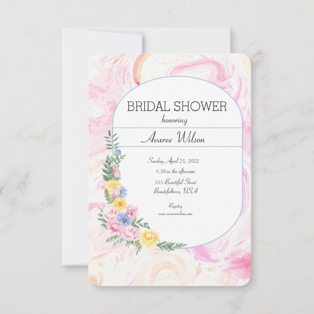 Watercolor Tie Dye and Floral Wreath (Front)