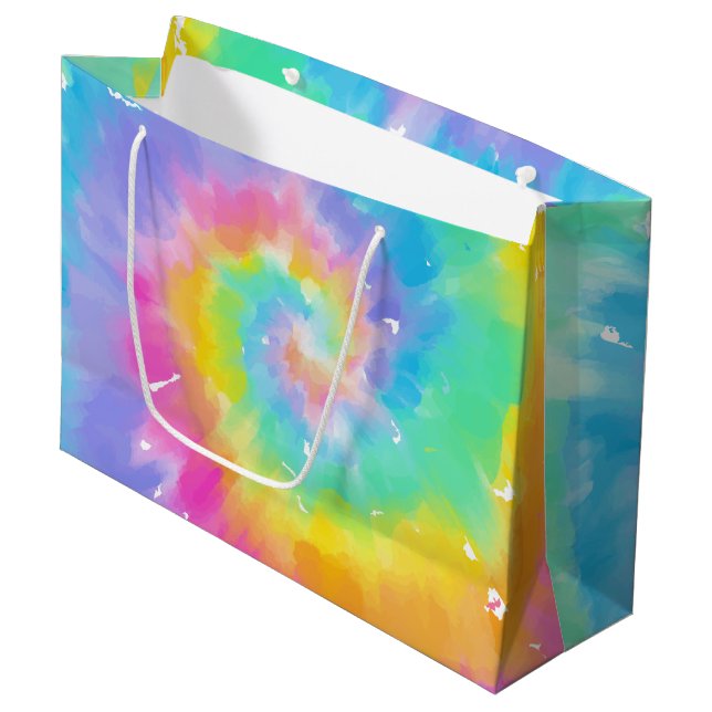 Watercolor Tie Dye Gift Bag (Front Angled)