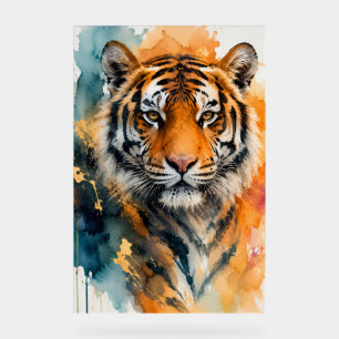 Watercolor Tiger Acrylic Sign