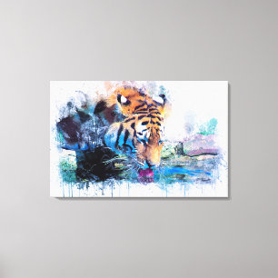 Watercolor Tiger Canvas Print