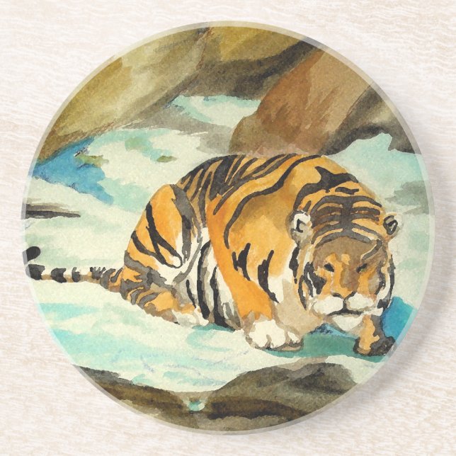 Watercolor Tiger Coaster (Front)