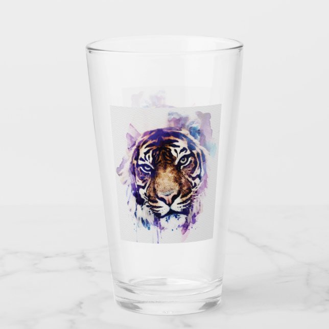 Watercolor Tiger Glass (Front)