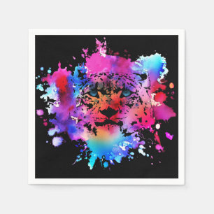 Watercolor Tiger Head Napkin