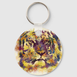Watercolor Tiger Key Ring