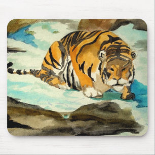 Watercolor Tiger Mouse Mat