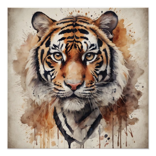 Watercolor Tiger no 10 Poster (Front)