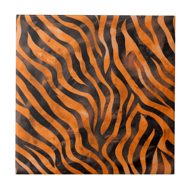 Watercolor Tiger Print Tile (Front)