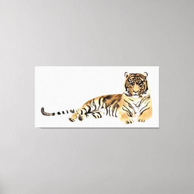 Watercolor Tiger Resting Canvas Print (Front)