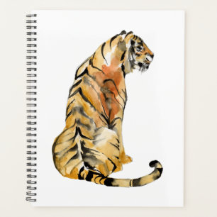 Watercolor Tiger Sitting Planner