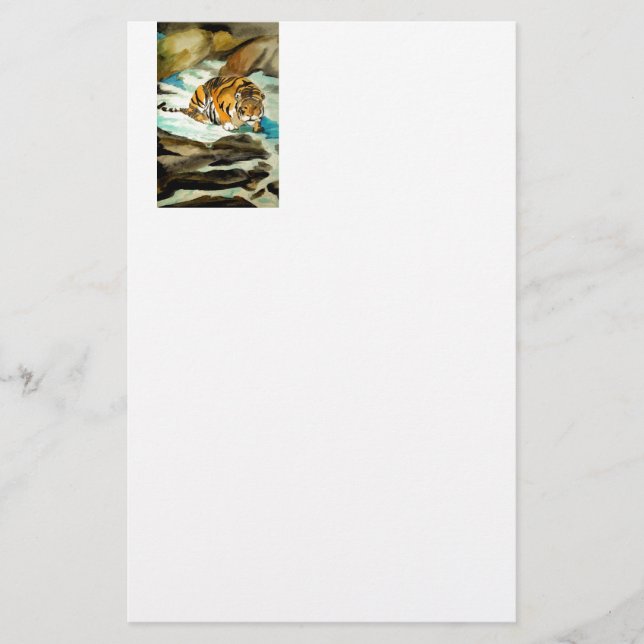 Watercolor Tiger Stationery (Front)