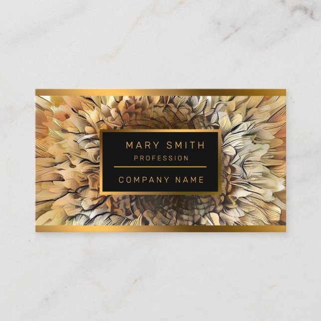 Watercolor Tiger Sunflower Elegant Collection Business Card (Front)