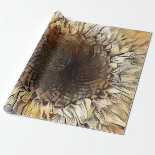 Watercolor Tiger Sunflower Elegant Collection Wrapping Paper