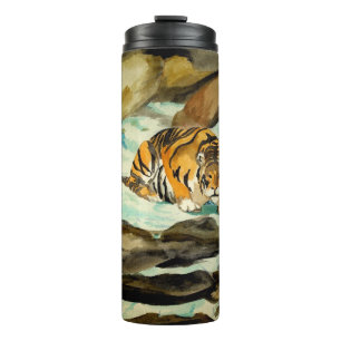Watercolor Tiger Thermal Tumbler