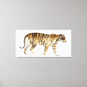 Watercolor Tiger Walking Canvas Print