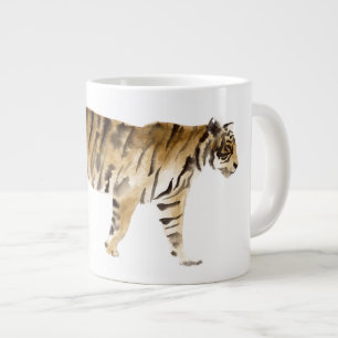 Watercolor Tiger Walking Large Coffee Mug