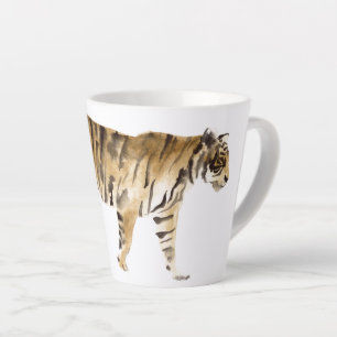 Watercolor Tiger Walking Latte Mug