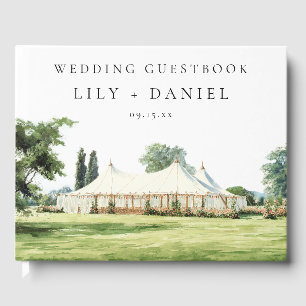Watercolor Tipi Marquee Garden Outdoor Wedding Guest Book