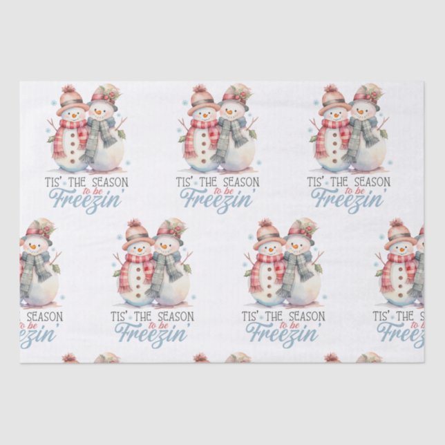 Watercolor tis the Season to freezin Tissue Paper (Front)