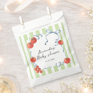 Watercolor tomato baby shower favour bags
