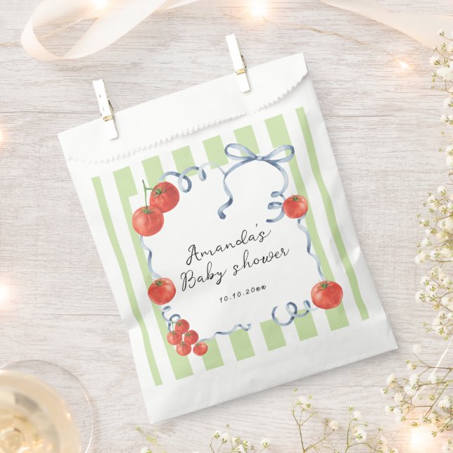 Watercolor tomato baby shower  favour bags (Clipped)