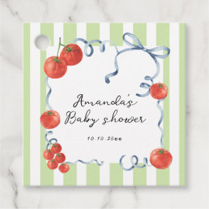 Watercolor tomato baby shower favour tags