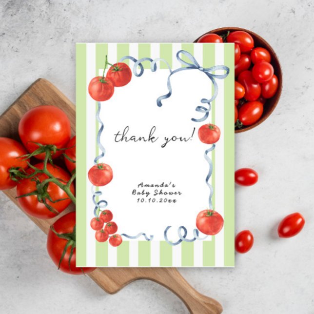 Watercolor tomato baby shower thank you (Creator Uploaded)