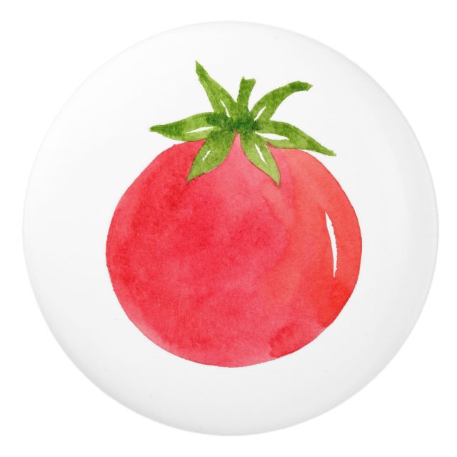 Watercolor Tomato      Ceramic Knob (Front)