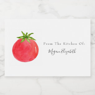 Watercolor Tomato Food Label