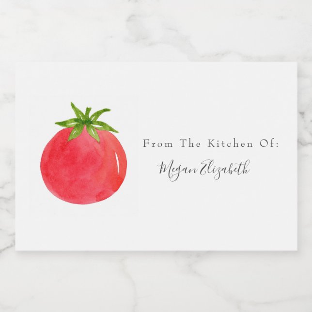 Watercolor Tomato Food Label (Single Label)