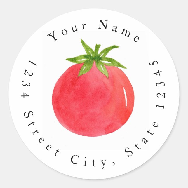 Watercolor Tomato Labels (Front)