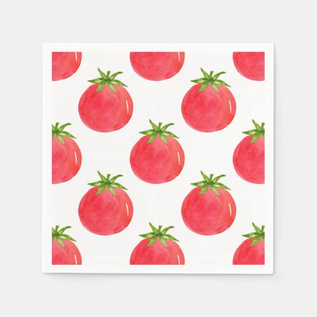 Watercolor Tomato Pattern   Napkin (Front)