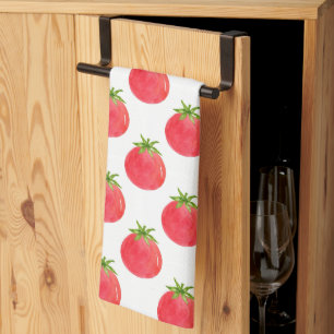 Watercolor Tomato Pattern   Tea Towel