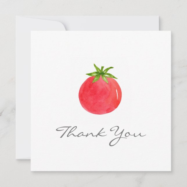 Watercolor Tomato Thank You Card (Front)